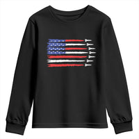 USA Flag Rocket Youth Sweatshirt Patriotic Space Red White Blue 4th of July - Wonder Print Shop