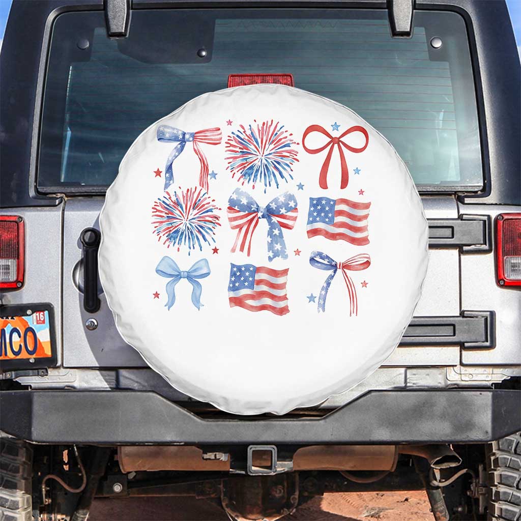 Coquette 4th Of July Spare Tire Cover Patriotic Bow American Flag - Wonder Print Shop