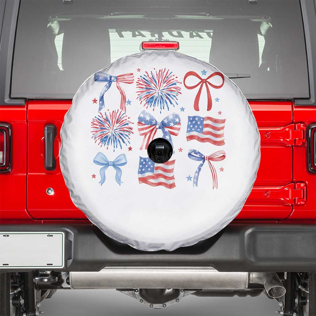 Coquette 4th Of July Spare Tire Cover Patriotic Bow American Flag - Wonder Print Shop