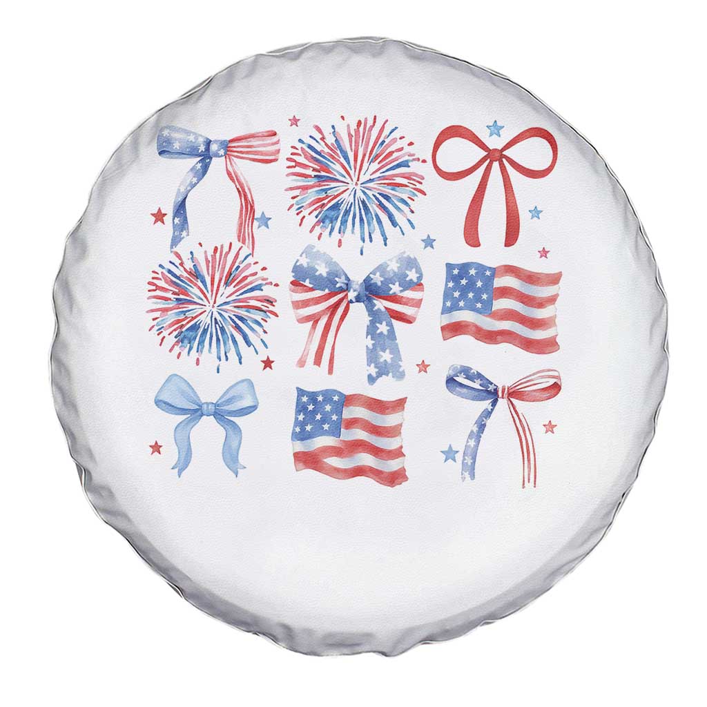 Coquette 4th Of July Spare Tire Cover Patriotic Bow American Flag - Wonder Print Shop