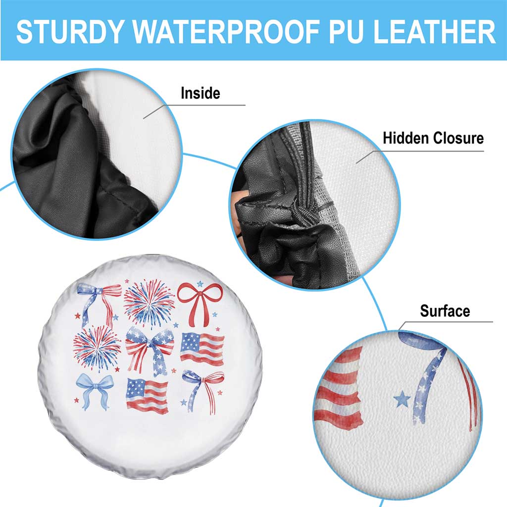 Coquette 4th Of July Spare Tire Cover Patriotic Bow American Flag - Wonder Print Shop