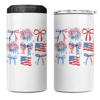 Coquette 4th Of July 4 in 1 Can Cooler Tumbler Patriotic Bow American Flag - Wonder Print Shop