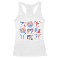 Coquette 4th Of July Racerback Tank Top Patriotic Bow American Flag - Wonder Print Shop