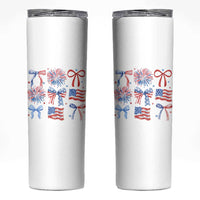 Coquette 4th Of July Skinny Tumbler Patriotic Bow American Flag - Wonder Print Shop