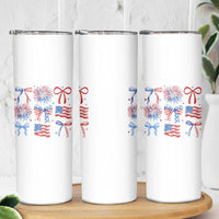 Coquette 4th Of July Skinny Tumbler Patriotic Bow American Flag - Wonder Print Shop