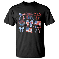 Coquette 4th Of July T Shirt Patriotic Bow American Flag - Wonder Print Shop