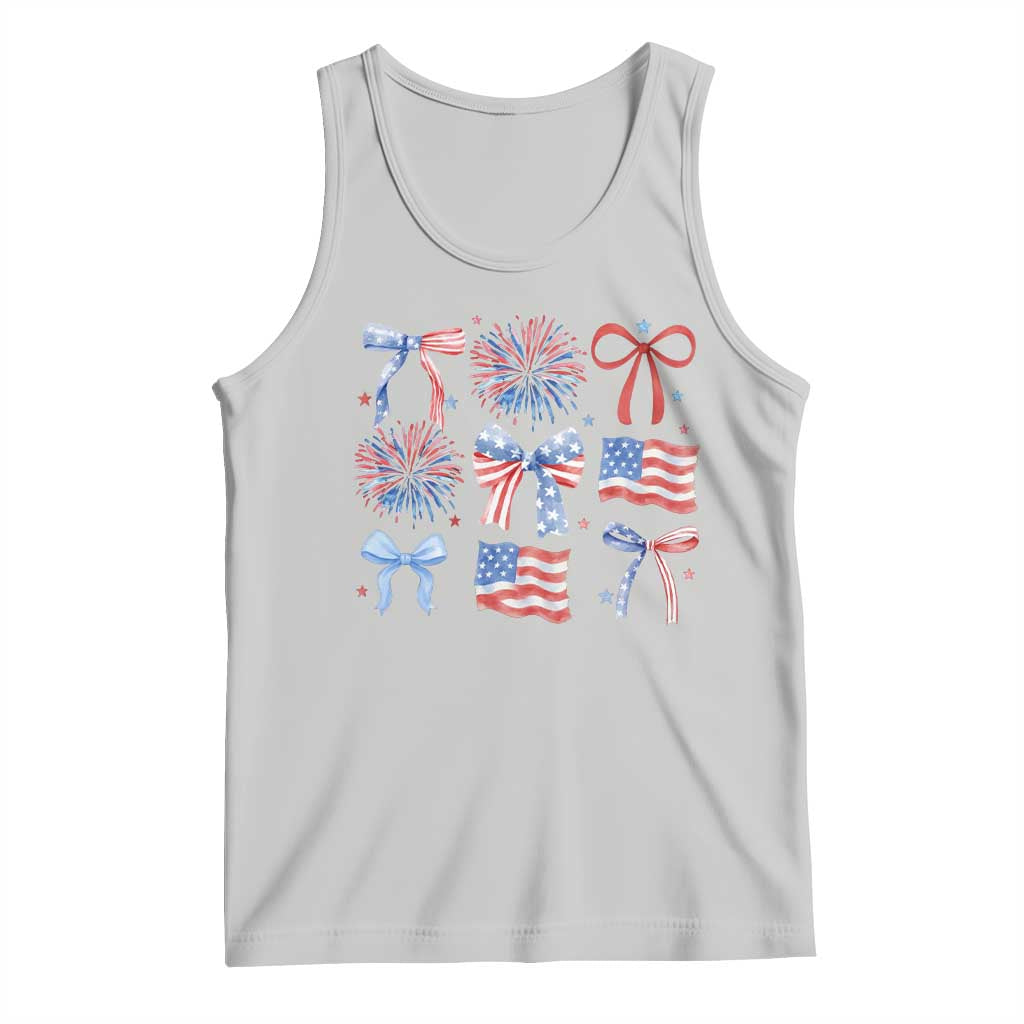 Coquette 4th Of July Tank Top Patriotic Bow American Flag - Wonder Print Shop
