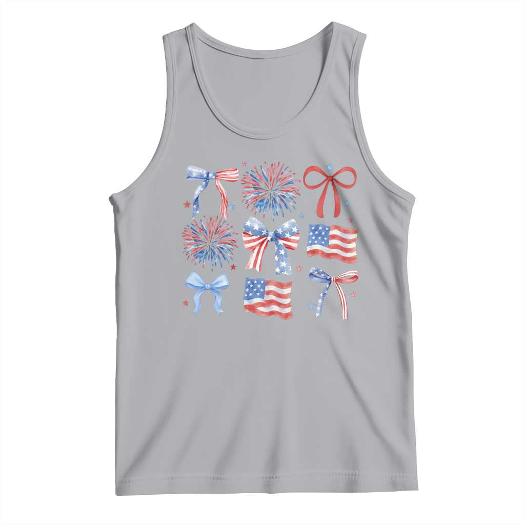 Coquette 4th Of July Tank Top Patriotic Bow American Flag - Wonder Print Shop