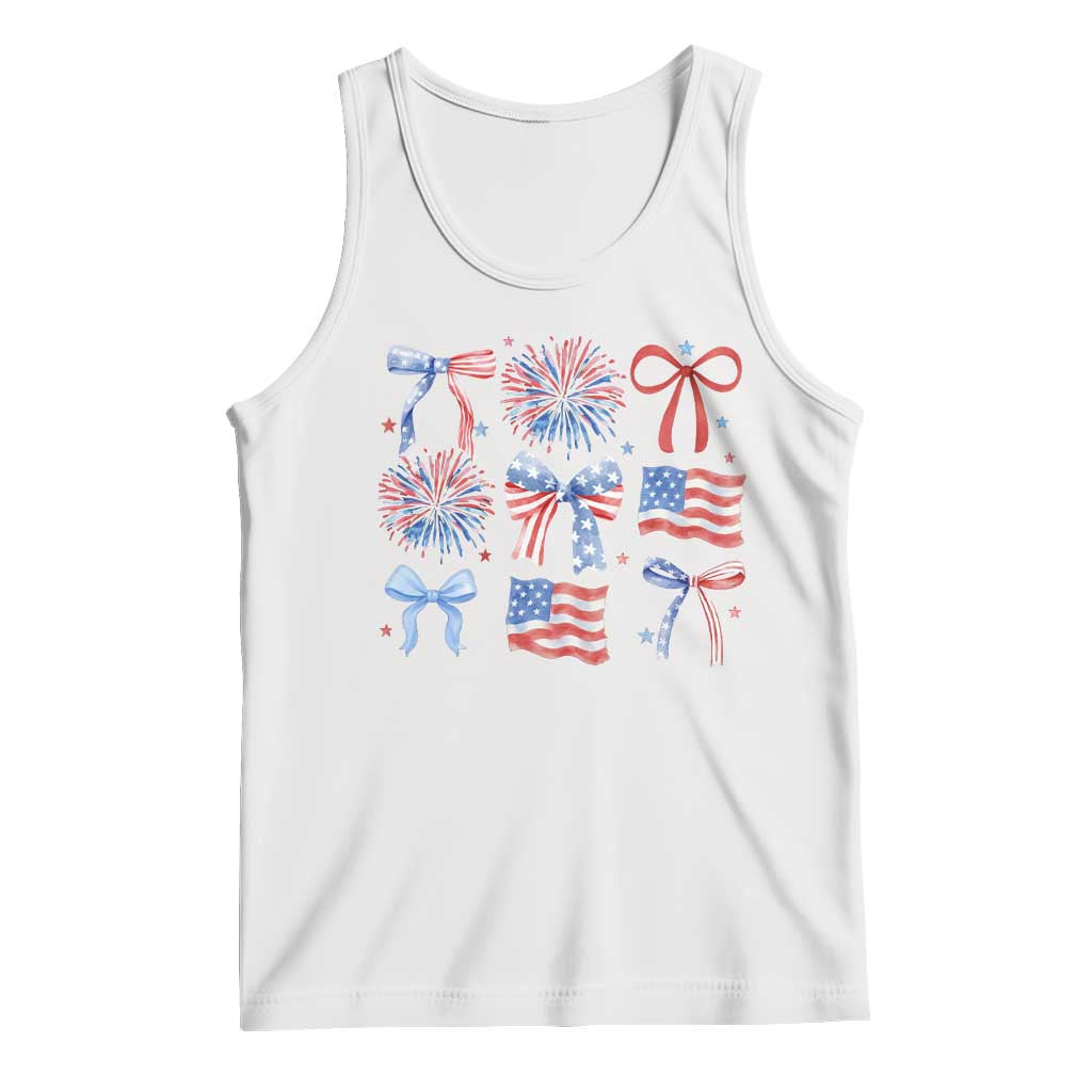 Coquette 4th Of July Tank Top Patriotic Bow American Flag - Wonder Print Shop