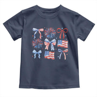 Coquette 4th Of July Toddler T Shirt Patriotic Bow American Flag - Wonder Print Shop