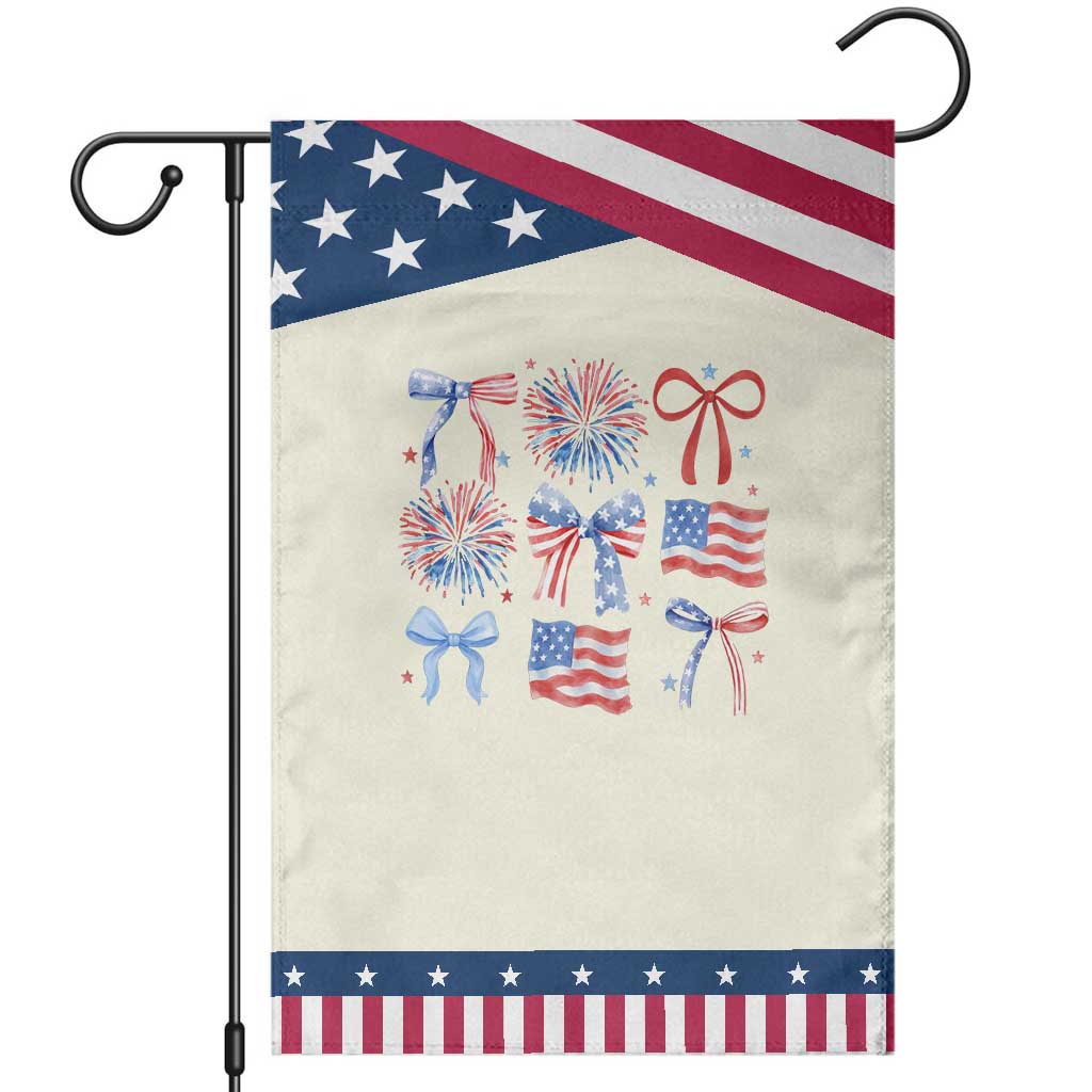 Coquette 4th Of July Garden Flag Patriotic Bow American Flag
