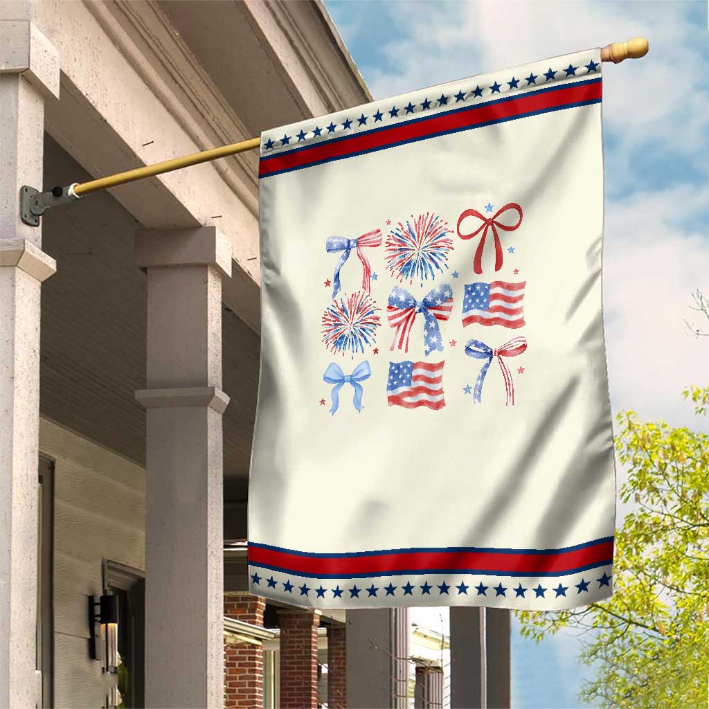 Coquette 4th Of July Garden Flag Patriotic Bow American Flag
