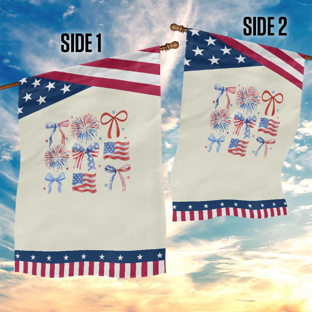 Coquette 4th Of July Garden Flag Patriotic Bow American Flag