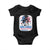 She Loves Jesus And America Too Baby Onesie Christian 4th of July Messy Bun Flag - Wonder Print Shop