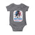 She Loves Jesus And America Too Baby Onesie Christian 4th of July Messy Bun Flag - Wonder Print Shop