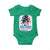 She Loves Jesus And America Too Baby Onesie Christian 4th of July Messy Bun Flag - Wonder Print Shop