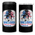 She Loves Jesus And America Too 4 in 1 Can Cooler Tumbler Christian 4th of July Messy Bun Flag - Wonder Print Shop