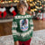 She Loves Jesus And America Too Ugly Christmas Sweater Christian 4th of July Messy Bun Flag - Wonder Print Shop