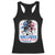 She Loves Jesus And America Too Racerback Tank Top Christian 4th of July Messy Bun Flag - Wonder Print Shop