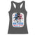 She Loves Jesus And America Too Racerback Tank Top Christian 4th of July Messy Bun Flag - Wonder Print Shop