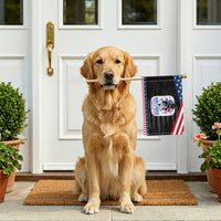She Loves Jesus And America Too Patriotic Handheld Flag Christian 4th of July Messy Bun Flag