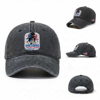 She Loves Jesus And America Too Washed Cotton Baseball Cap Christian 4th of July Messy Bun Flag