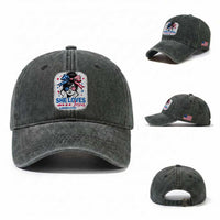 She Loves Jesus And America Too Washed Cotton Baseball Cap Christian 4th of July Messy Bun Flag
