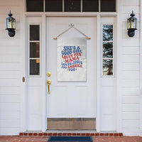 Good Girl Loves Mama Jesus and America Garden Flag Retro Patriotic 4th of July USA - Wonder Print Shop