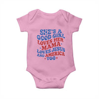 Good Girl Loves Mama Jesus and America Baby Onesie Retro Patriotic 4th of July USA - Wonder Print Shop