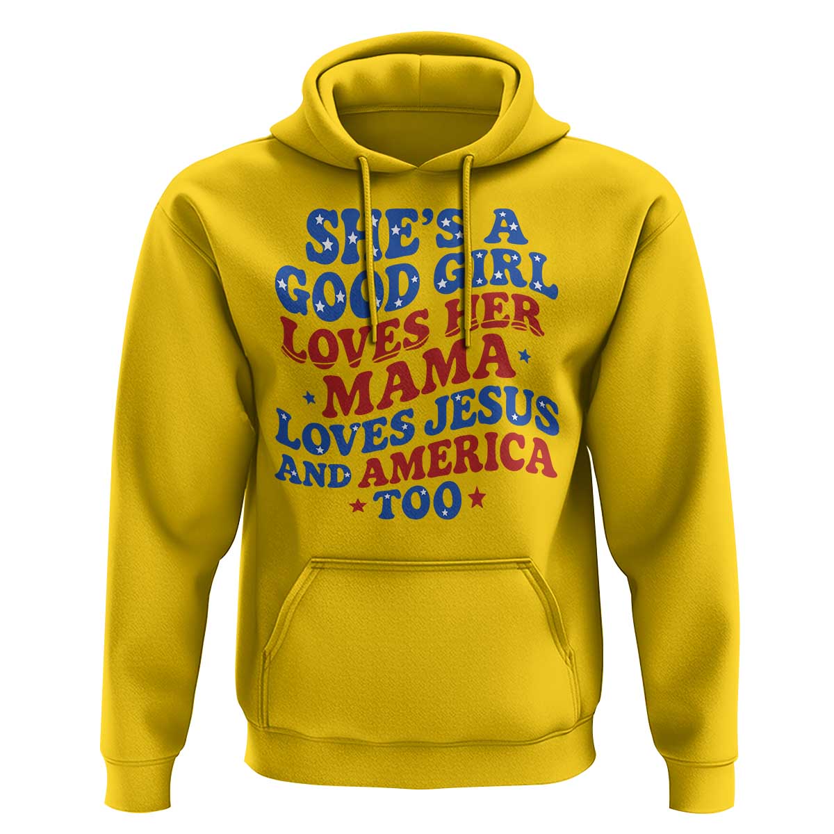 Good Girl Loves Mama Jesus and America Hoodie Retro Patriotic 4th of July USA - Wonder Print Shop