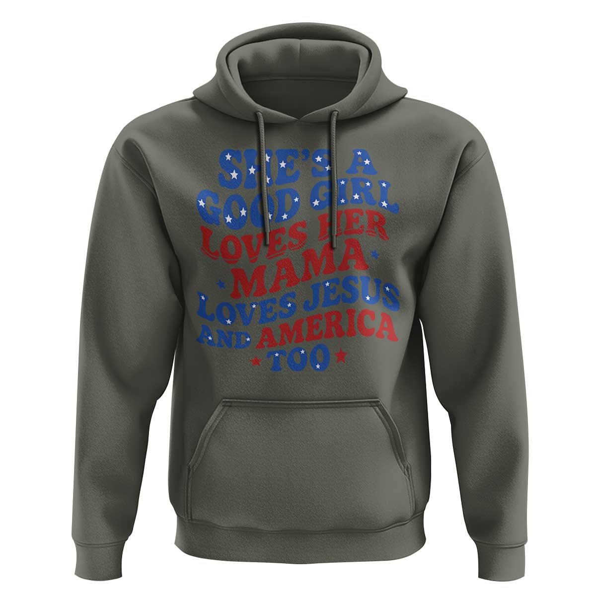 Good Girl Loves Mama Jesus and America Hoodie Retro Patriotic 4th of July USA - Wonder Print Shop