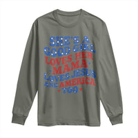 Good Girl Loves Mama Jesus and America Long Sleeve Shirt Retro Patriotic 4th of July USA - Wonder Print Shop