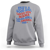 Good Girl Loves Mama Jesus and America Sweatshirt Retro Patriotic 4th of July USA - Wonder Print Shop