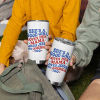 Good Girl Loves Mama Jesus and America Tumbler Cup Retro Patriotic 4th of July USA - Wonder Print Shop