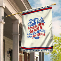 Good Girl Loves Mama Jesus and America Garden Flag Retro Patriotic 4th of July USA