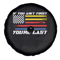 US Flag Car Racing Spare Tire Cover If You Aint First Youre Last Checkered Flag - Wonder Print Shop