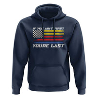 US Flag Car Racing Hoodie If You Aint First Youre Last Checkered Flag - Wonder Print Shop