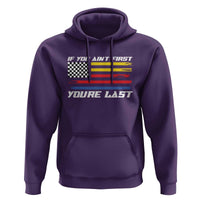 US Flag Car Racing Hoodie If You Aint First Youre Last Checkered Flag - Wonder Print Shop