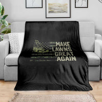 Funny Lawn Mower Dad Gardener Throw Blanket Make Lawns Great Again Fathers Day American Flag - Wonder Print Shop