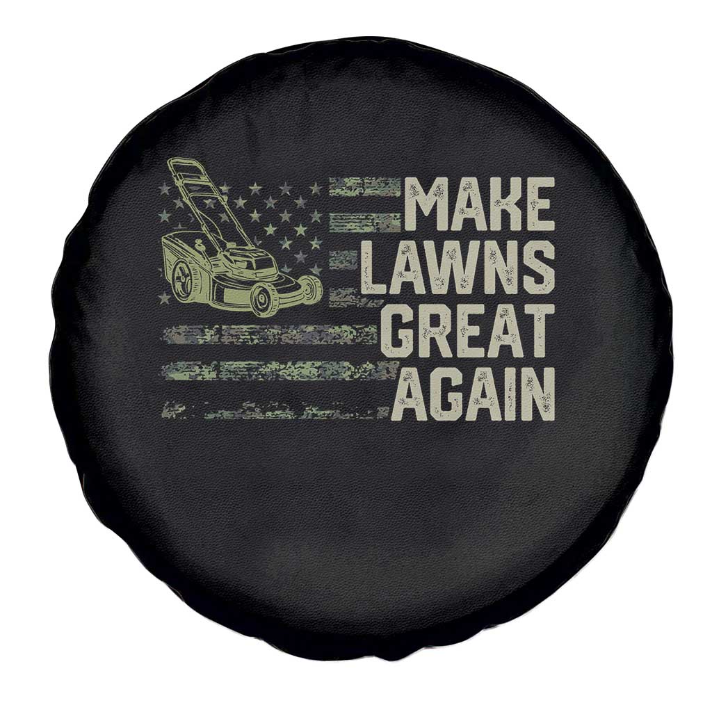 Funny Lawn Mower Dad Gardener Spare Tire Cover Make Lawns Great Again Fathers Day American Flag - Wonder Print Shop