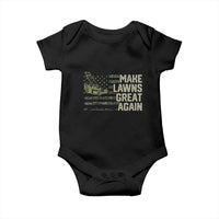Funny Lawn Mower Dad Gardener Baby Onesie Make Lawns Great Again Fathers Day American Flag - Wonder Print Shop