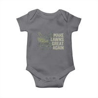 Funny Lawn Mower Dad Gardener Baby Onesie Make Lawns Great Again Fathers Day American Flag - Wonder Print Shop