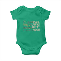 Funny Lawn Mower Dad Gardener Baby Onesie Make Lawns Great Again Fathers Day American Flag - Wonder Print Shop