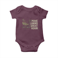 Funny Lawn Mower Dad Gardener Baby Onesie Make Lawns Great Again Fathers Day American Flag - Wonder Print Shop