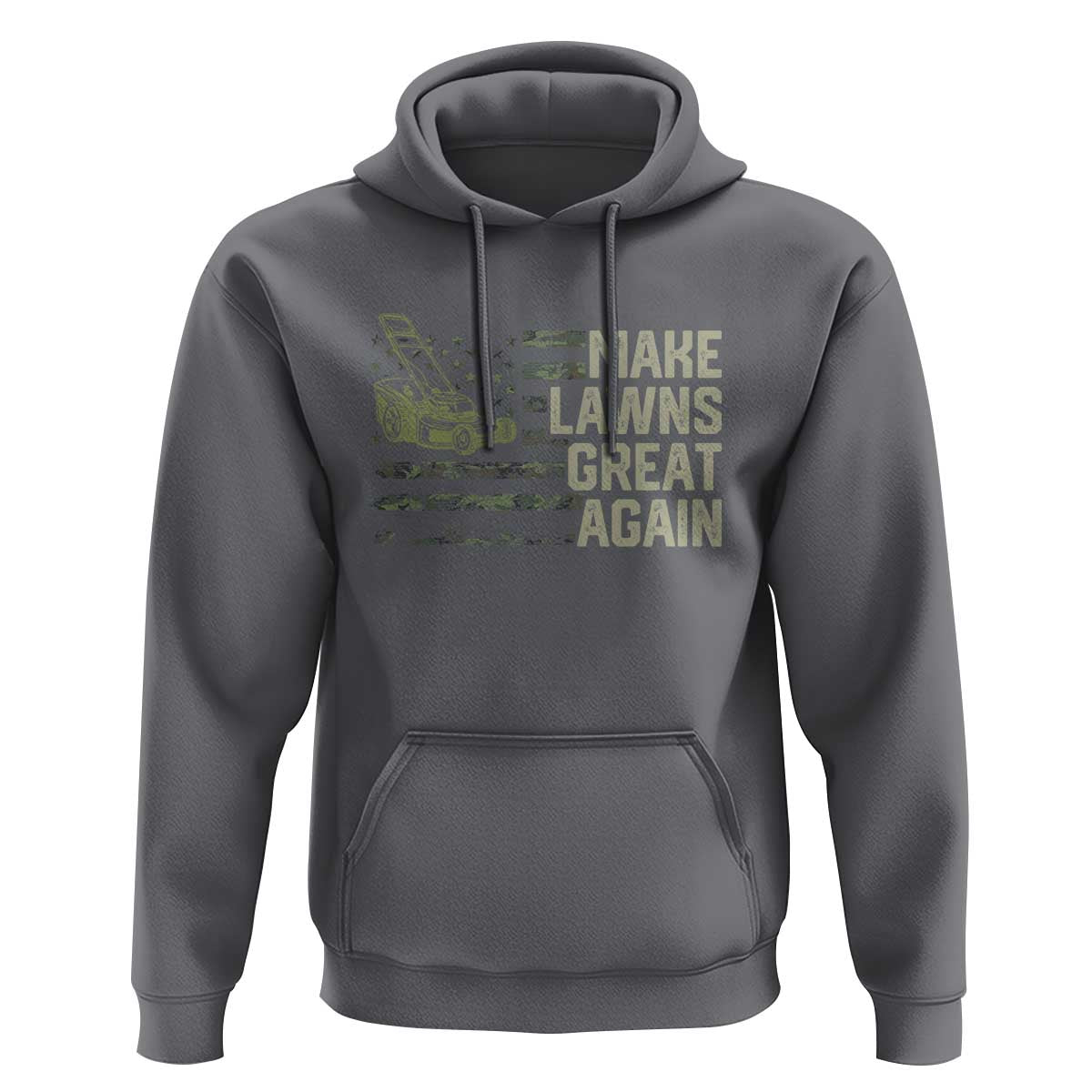 Funny Lawn Mower Dad Gardener Hoodie Make Lawns Great Again Fathers Day American Flag - Wonder Print Shop