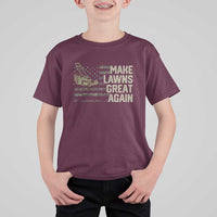 Funny Lawn Mower Dad Gardener T Shirt For Kid Make Lawns Great Again Fathers Day American Flag - Wonder Print Shop