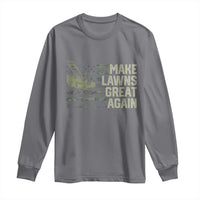 Funny Lawn Mower Dad Gardener Long Sleeve Shirt Make Lawns Great Again Fathers Day American Flag - Wonder Print Shop