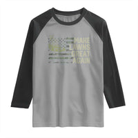 Funny Lawn Mower Dad Gardener Raglan Shirt Make Lawns Great Again Fathers Day American Flag - Wonder Print Shop