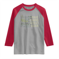 Funny Lawn Mower Dad Gardener Raglan Shirt Make Lawns Great Again Fathers Day American Flag - Wonder Print Shop