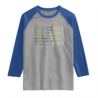Funny Lawn Mower Dad Gardener Raglan Shirt Make Lawns Great Again Fathers Day American Flag - Wonder Print Shop